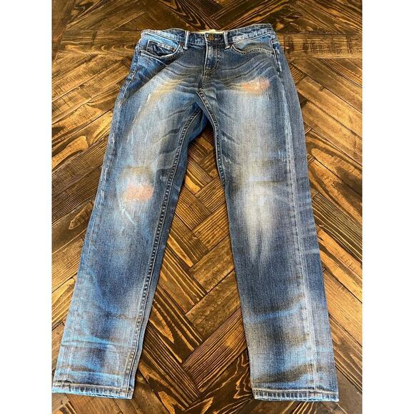 H&M L.O.G.G. Jeans Women 27 Patchwork Embroidered Artsy Funky Art to Wear Comfy - Picture 1 of 15